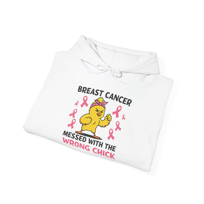 Breast Cancer Messed With The Wrong Chick Heavy Blend™ Hooded Sweatshirt