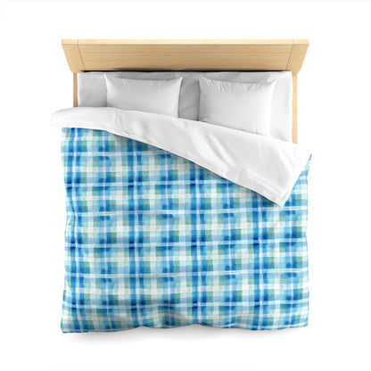 Ocean Sunset Plaid Microfiber Duvet Cover