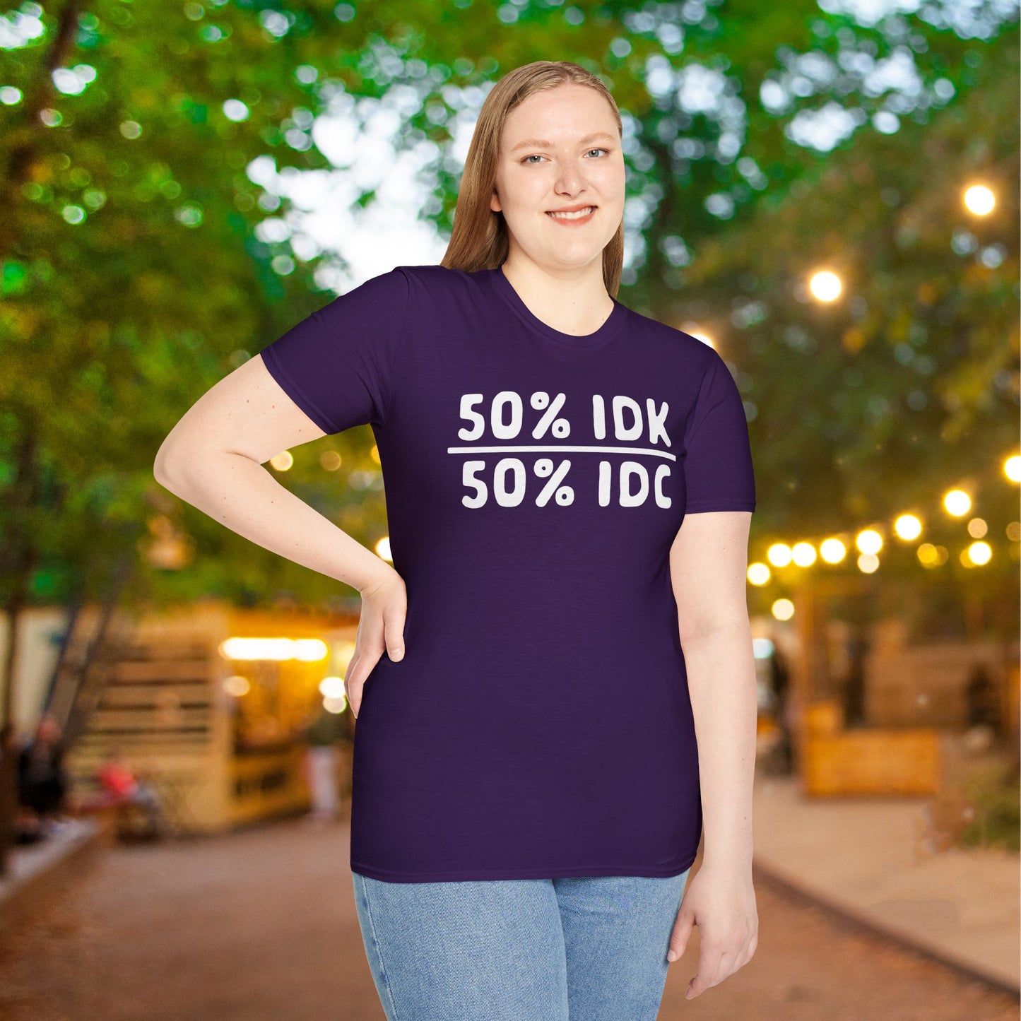 50% IDK 50% IDC Adult T-shirt