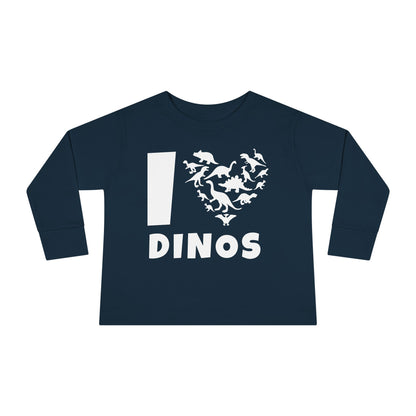 I Love Dinos (Dino Heart) Long Sleeve Tee