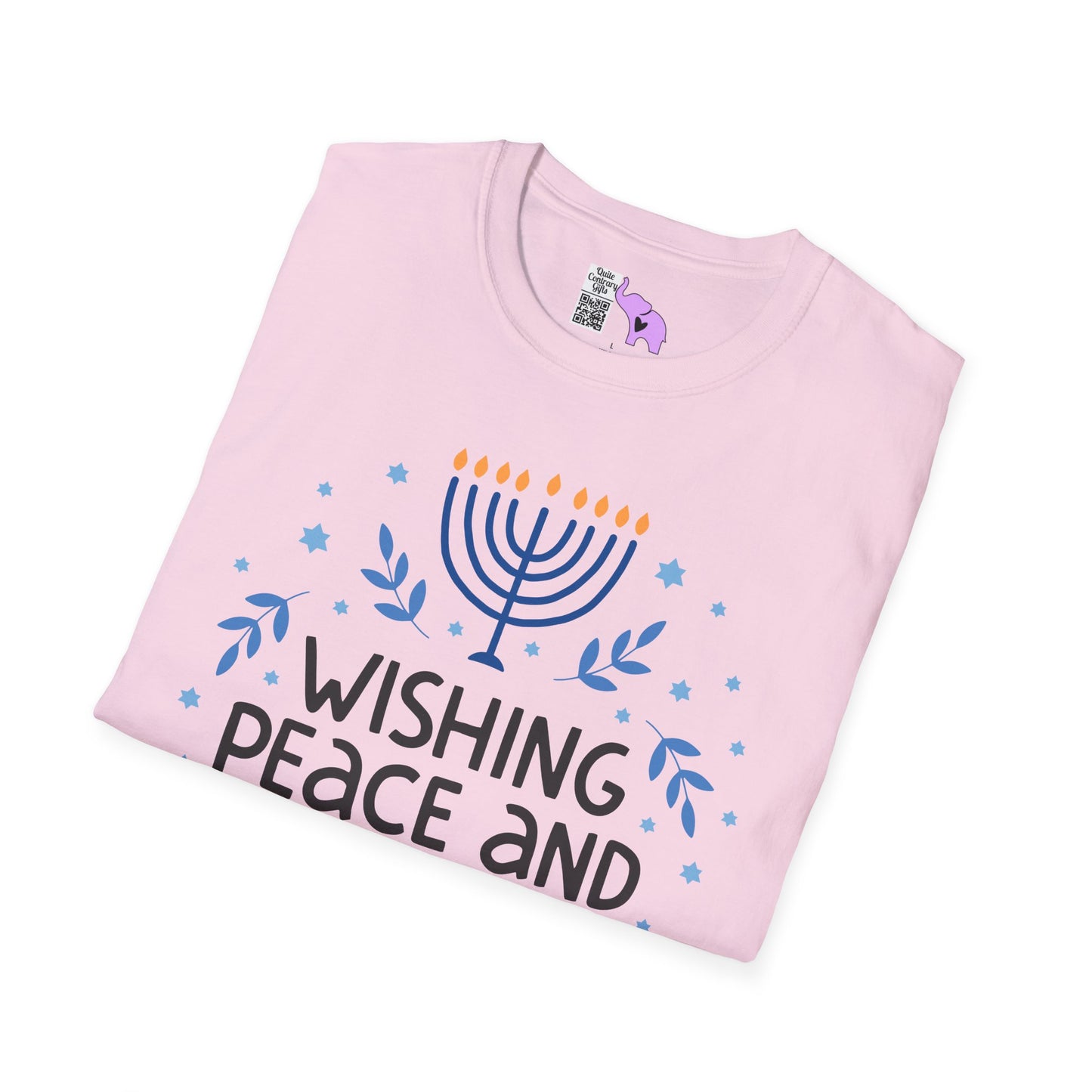 Hanukkah Wishing Peace & Light Adult T-shirt