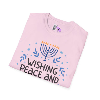 Hanukkah Wishing Peace & Light Adult T-shirt