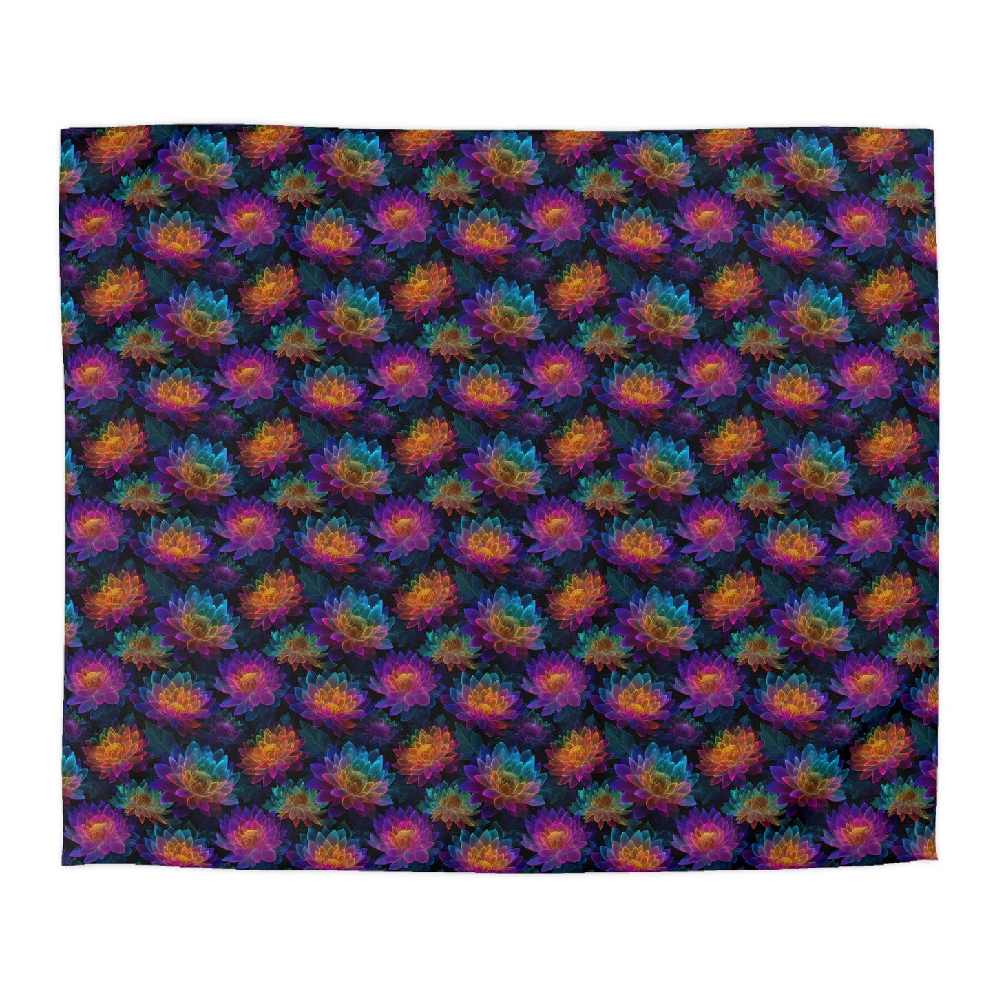 Luminous Lotus Microfiber Duvet Cover