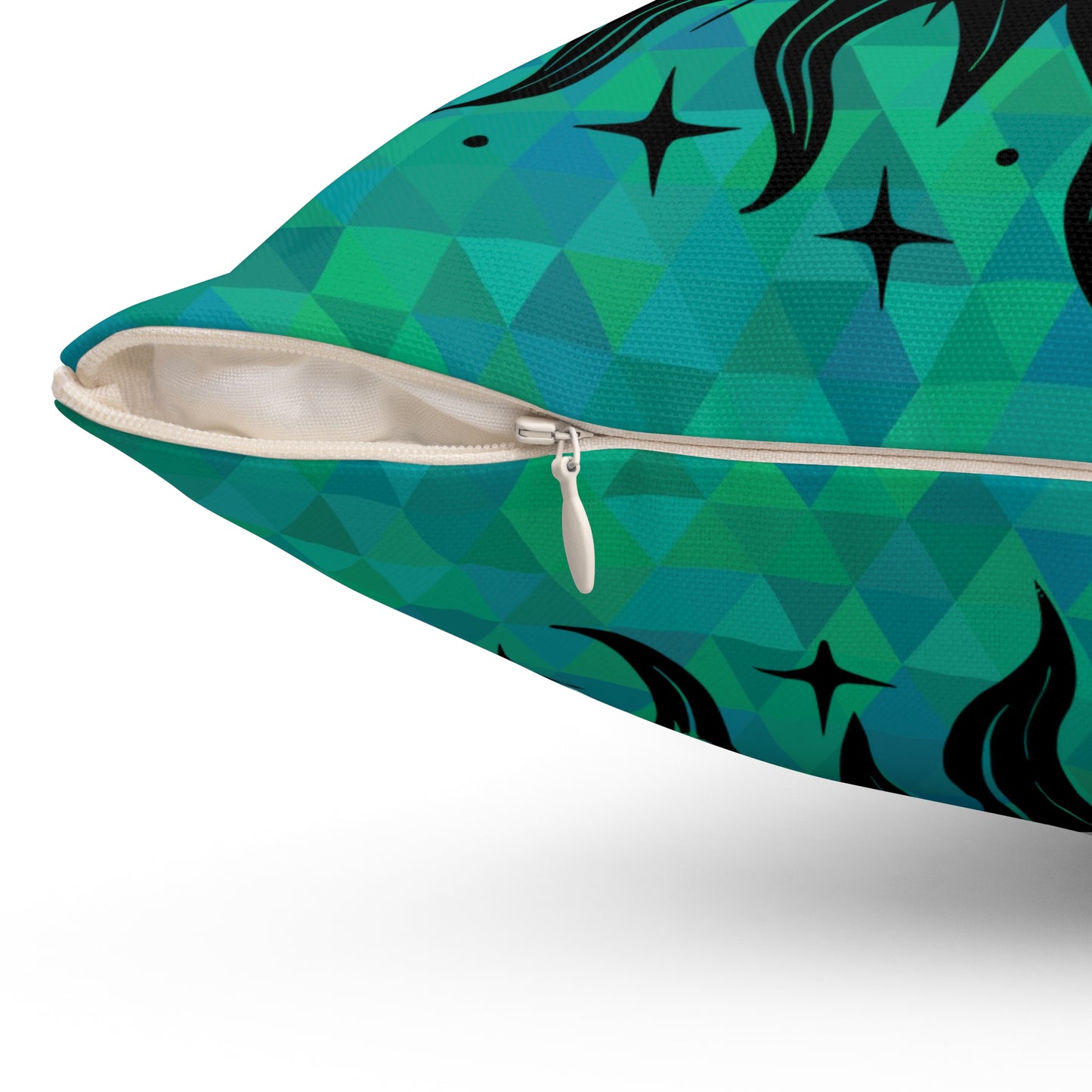 Sun & Moon on Teal Throw Pillow
