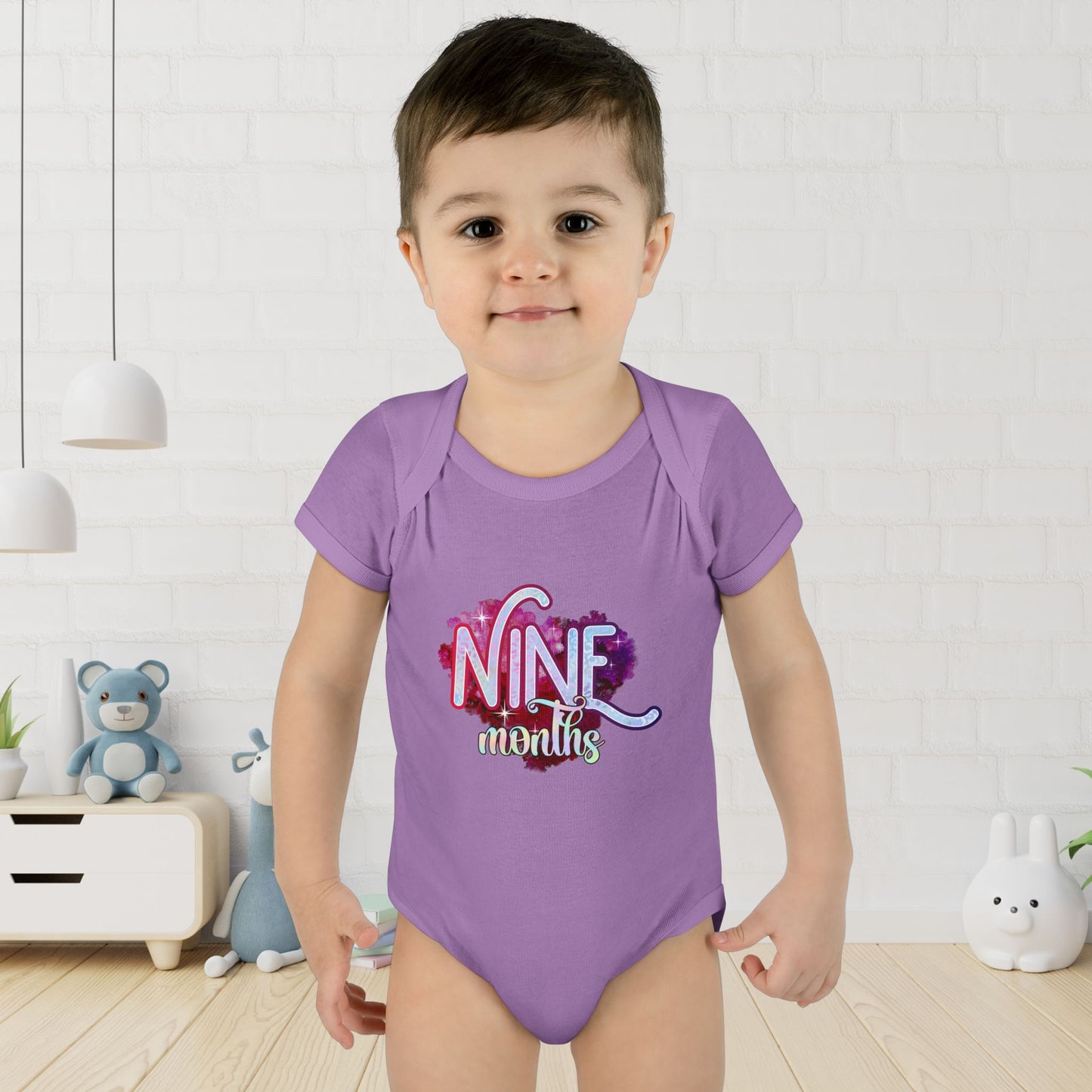 Stardust Baby Milestone Bodysuit-Nine Months