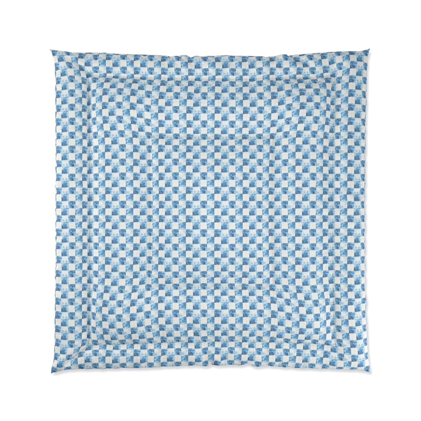 Cozy Blue Checkered Comforter