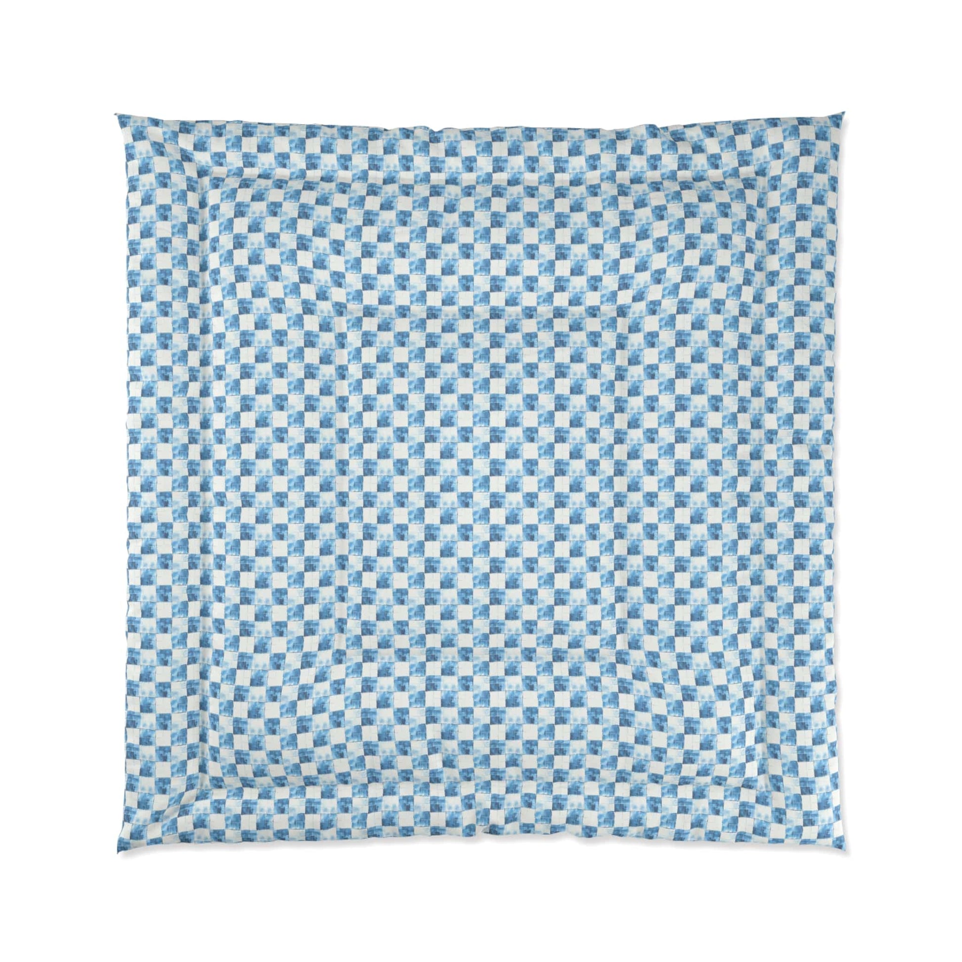 Cozy Blue Checkered Comforter