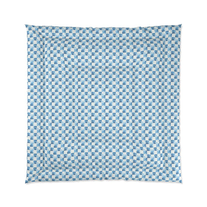 Cozy Blue Checkered Comforter