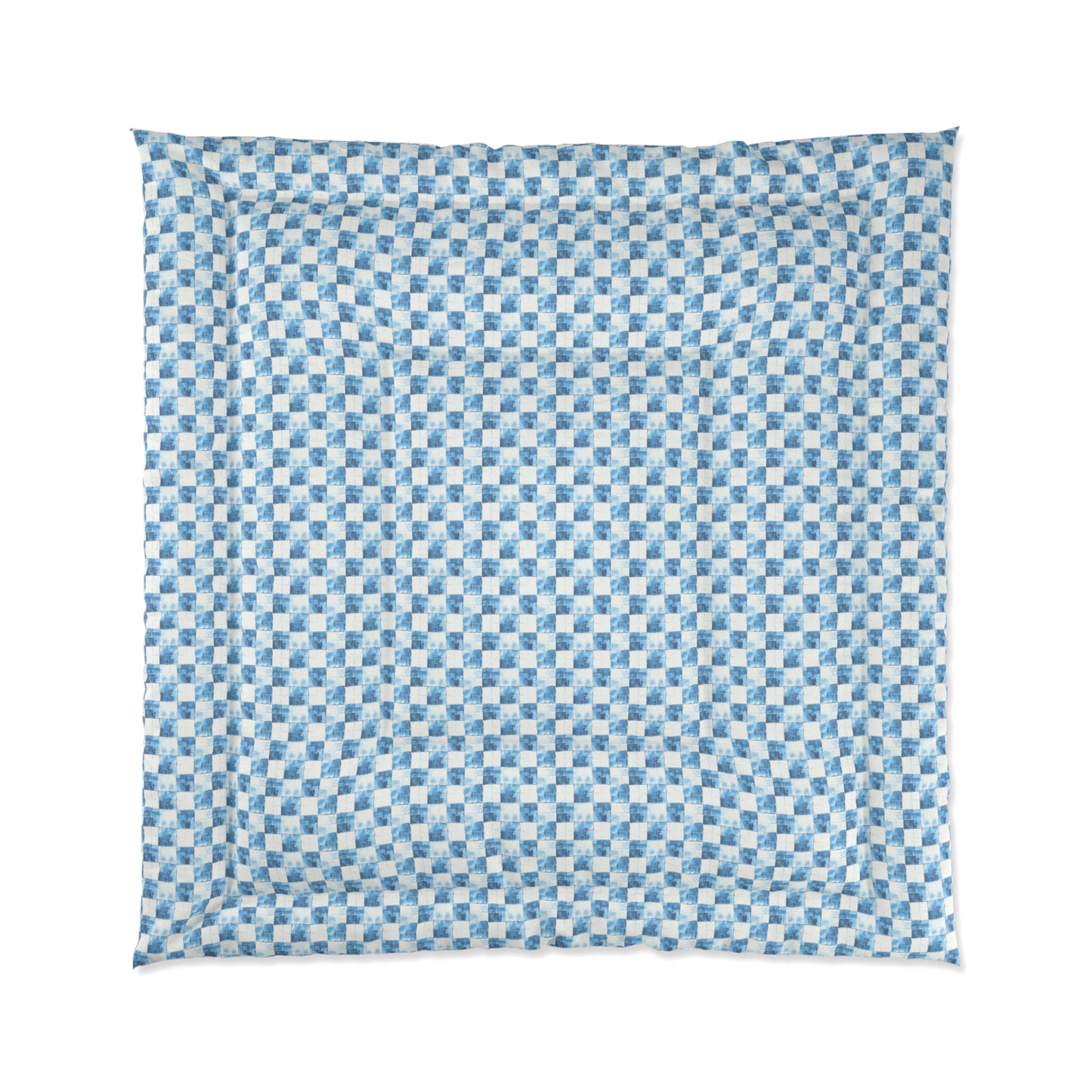 Cozy Blue Checkered Comforter