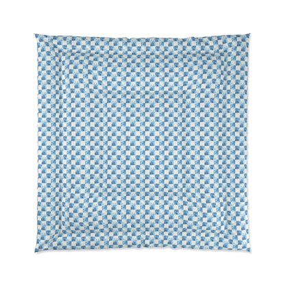 Cozy Blue Checkered Comforter