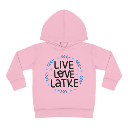 Hanukkah Live Love Latkes Toddler Pullover Fleece Hoodie