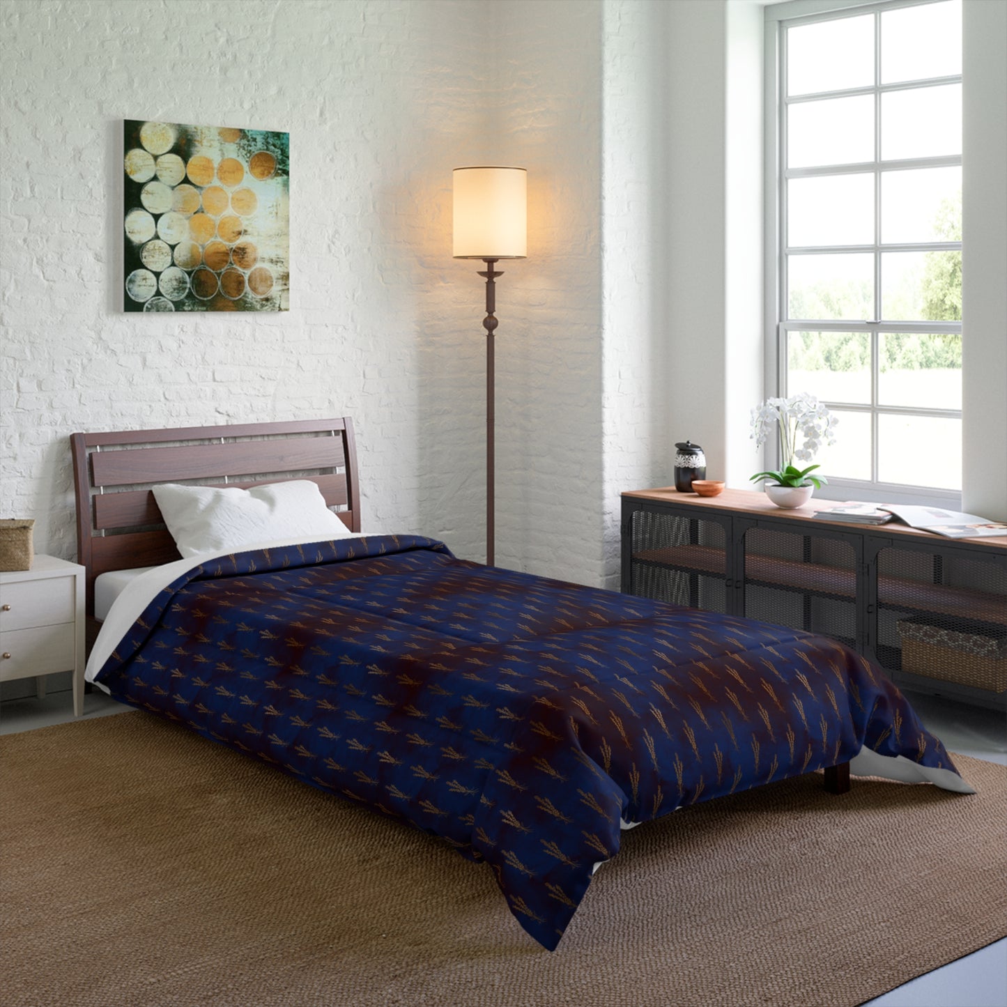 Midnight Sage Bloom Comforter