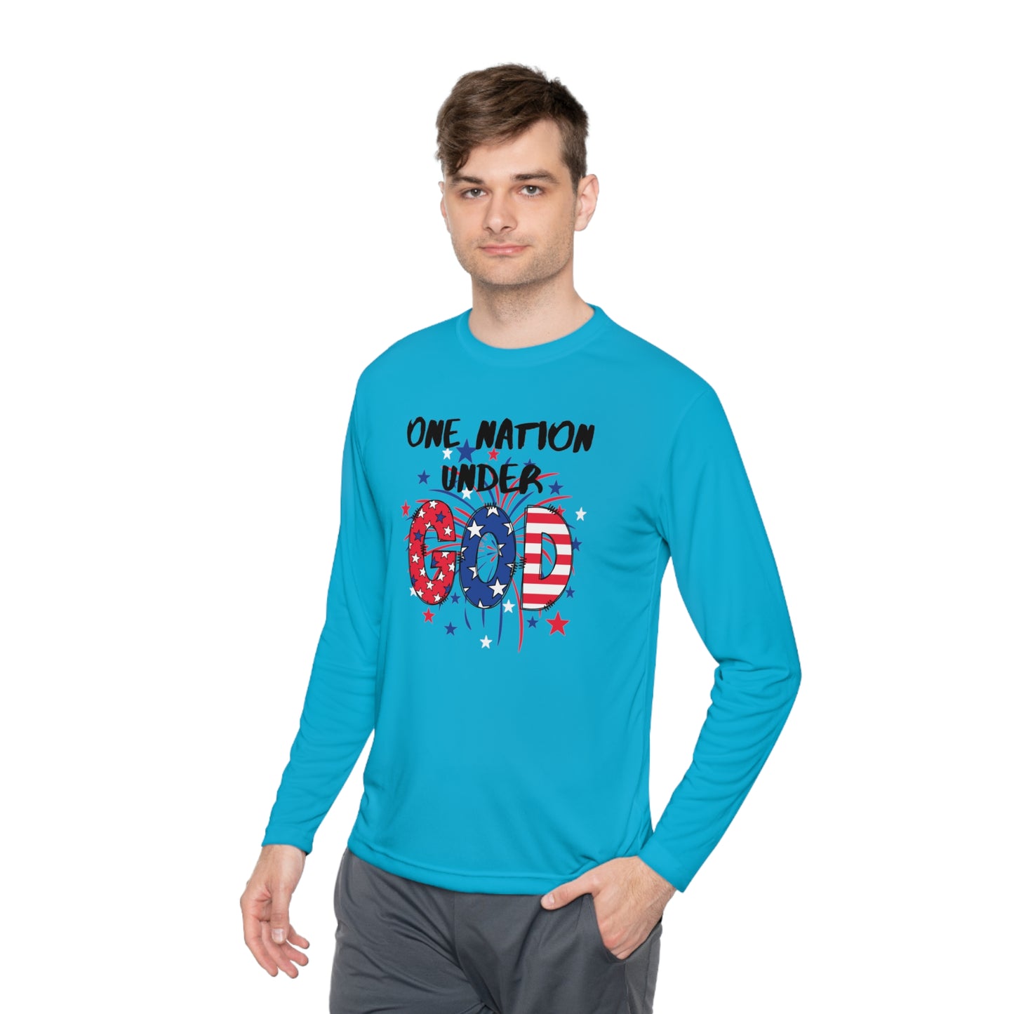 One Nation Under God Unisex Lightweight Long Sleeve Tee