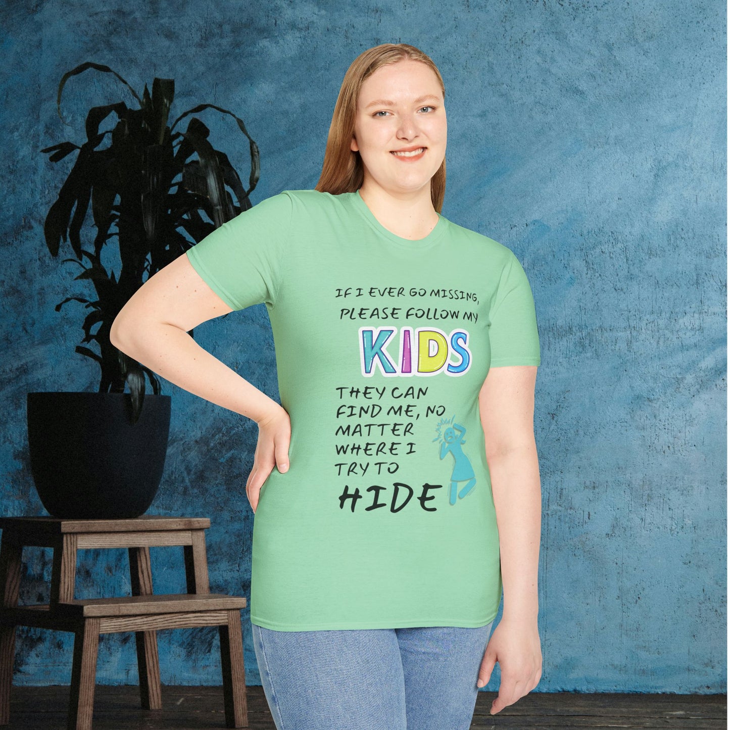 If I Go Missing Follow My Kids... Adult T-shirt