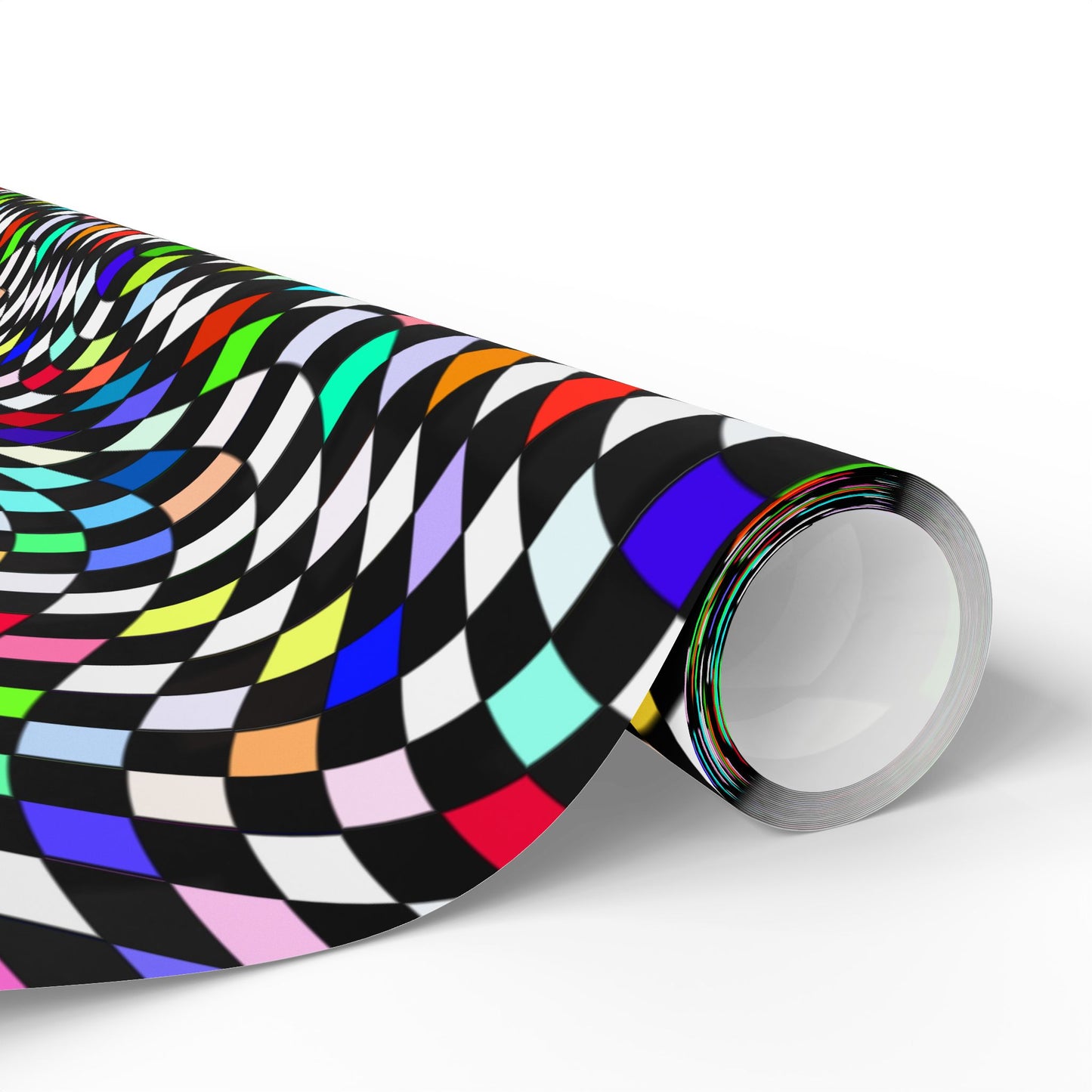 Warped Colorful Checkered Wrapping Paper