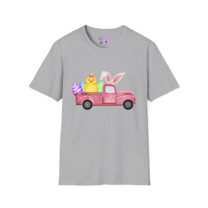 Easter Chick & Eggs In Vintage Truck Adult T-shirt