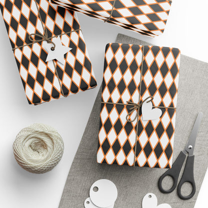 Midnight Ember Harlequin Wrapping Paper