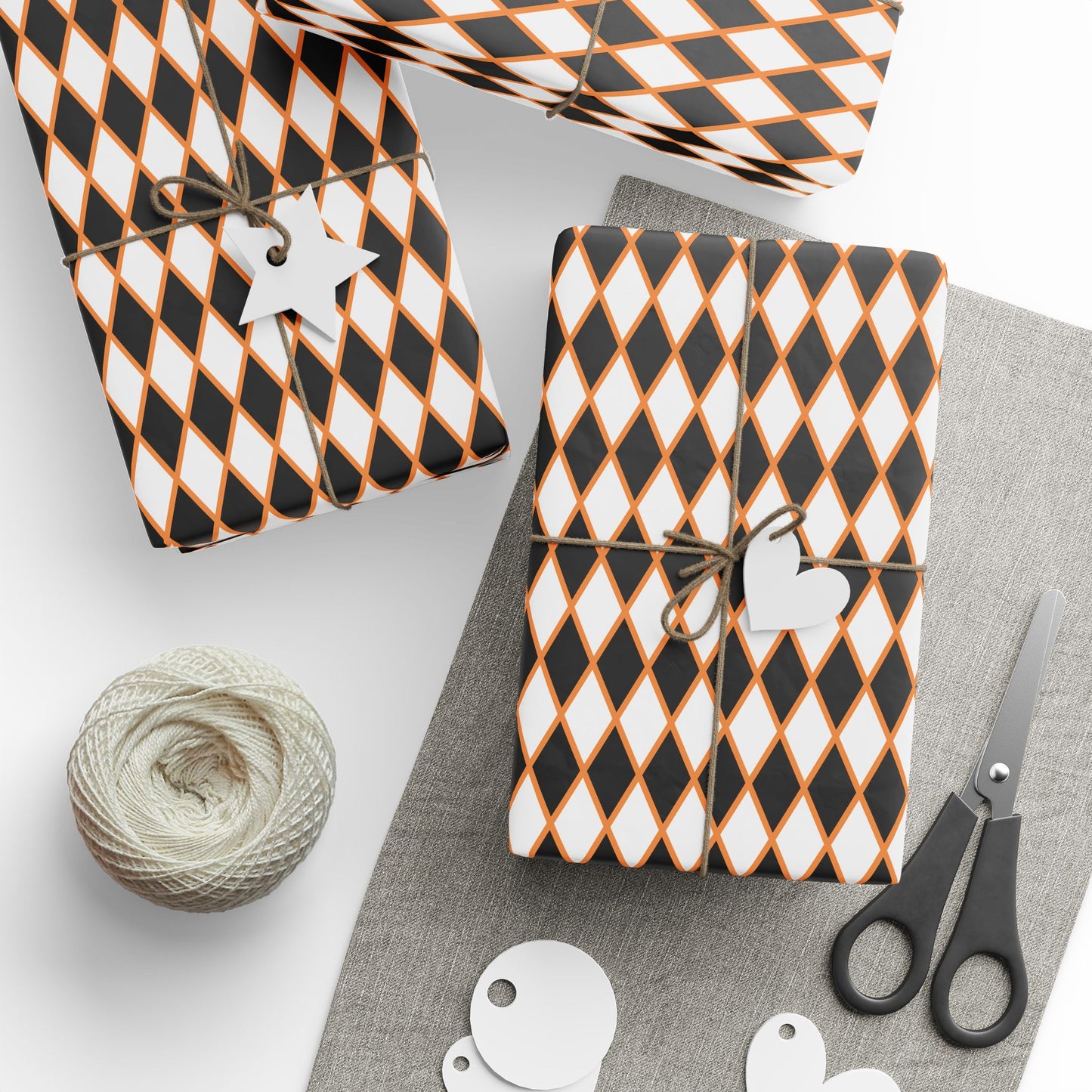Midnight Ember Harlequin Wrapping Paper