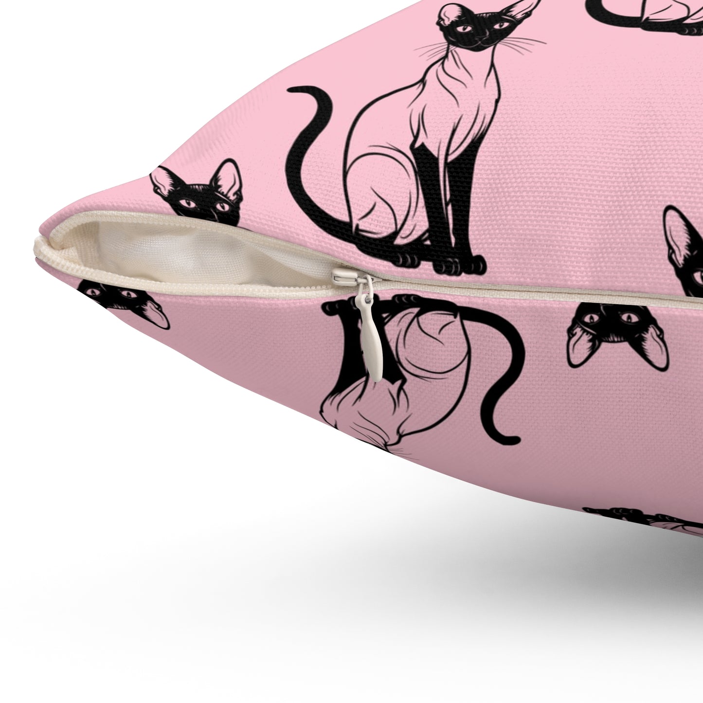 Siamese Charm – Pink Whisper Throw Pillow