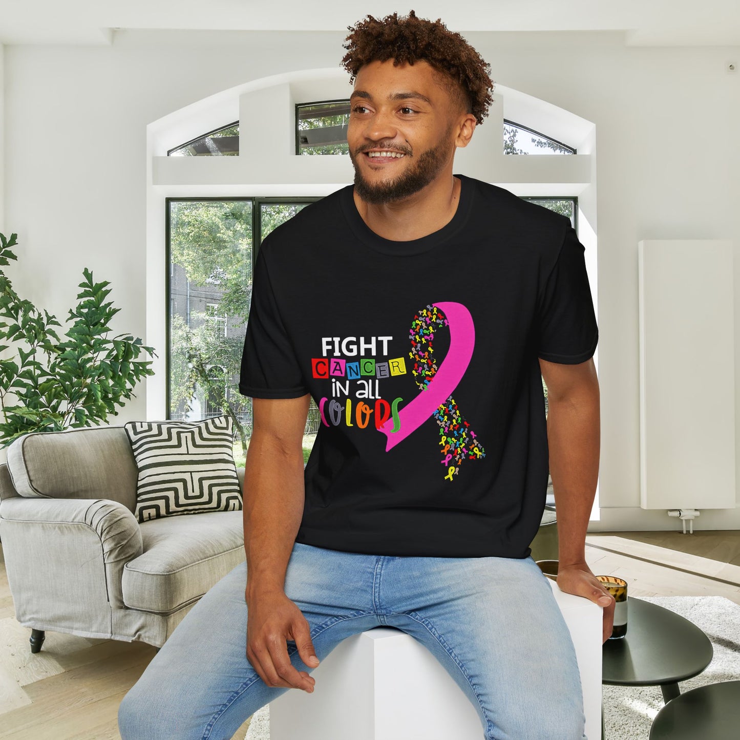 Fight Cancer All Colors 2 Adult T-shirt