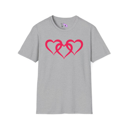 Triple Heart Adult T-shirt