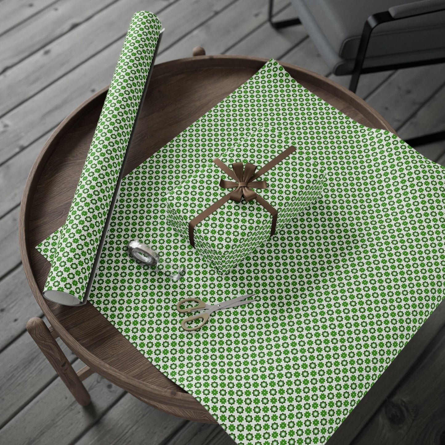 Emerald Star Garden Wrapping Paper
