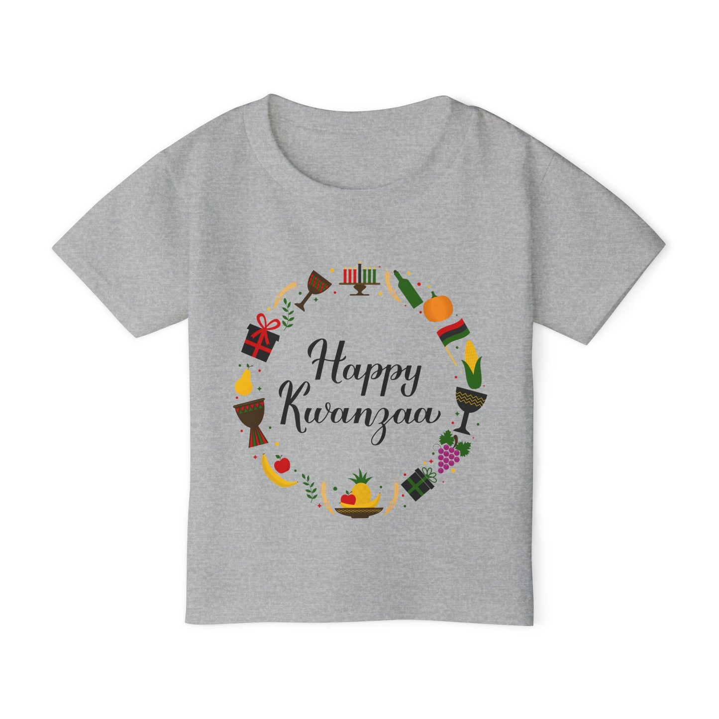 Happy Kwanzaa Wreath Heavy Cotton™ Toddler T-shirt