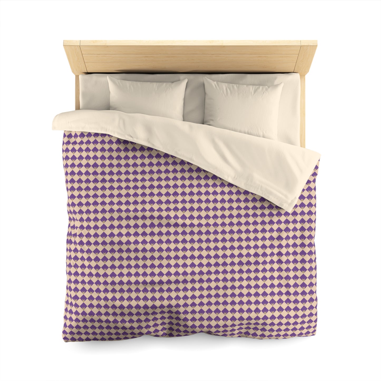 Diamond Bloom-Amethyst & Cream Microfiber Duvet Cover