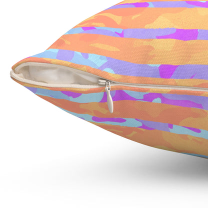 Split Spectrum Camo Throw Pillow