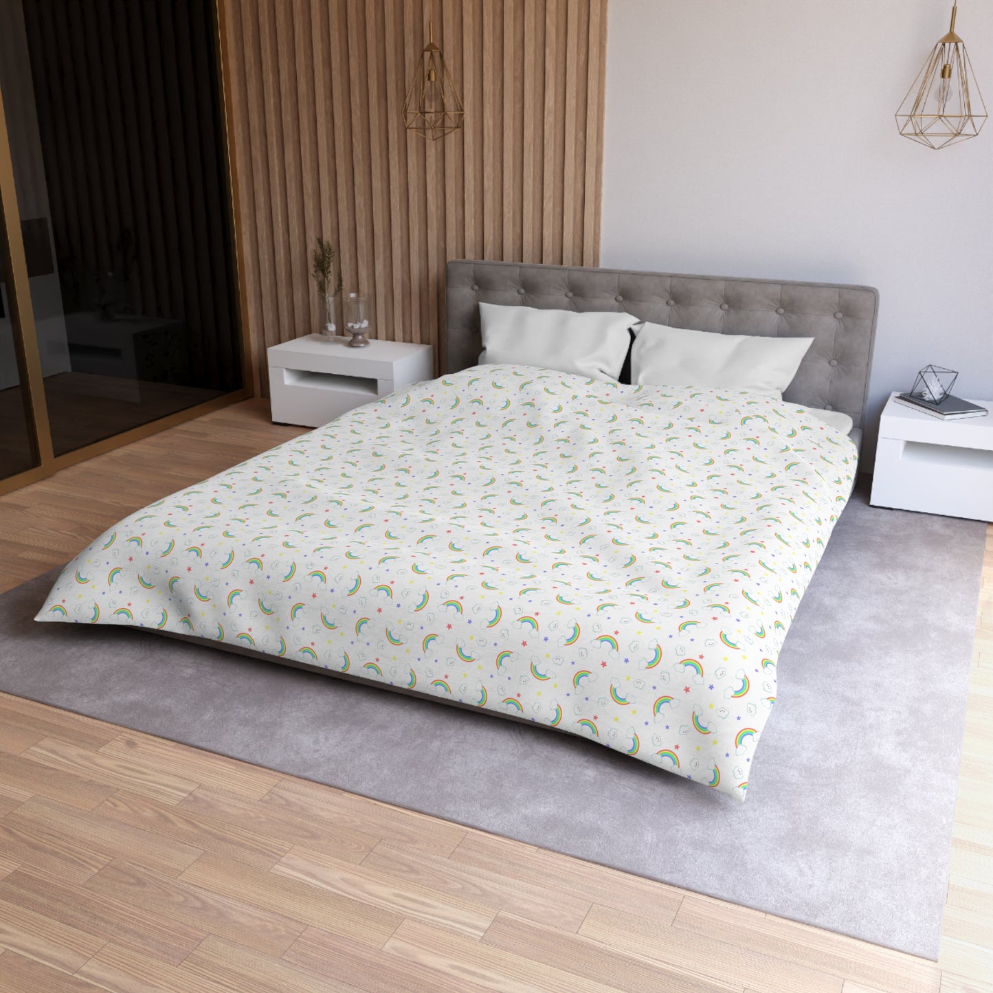 Rainbow Smiles & Stars Duvet Bedding Set