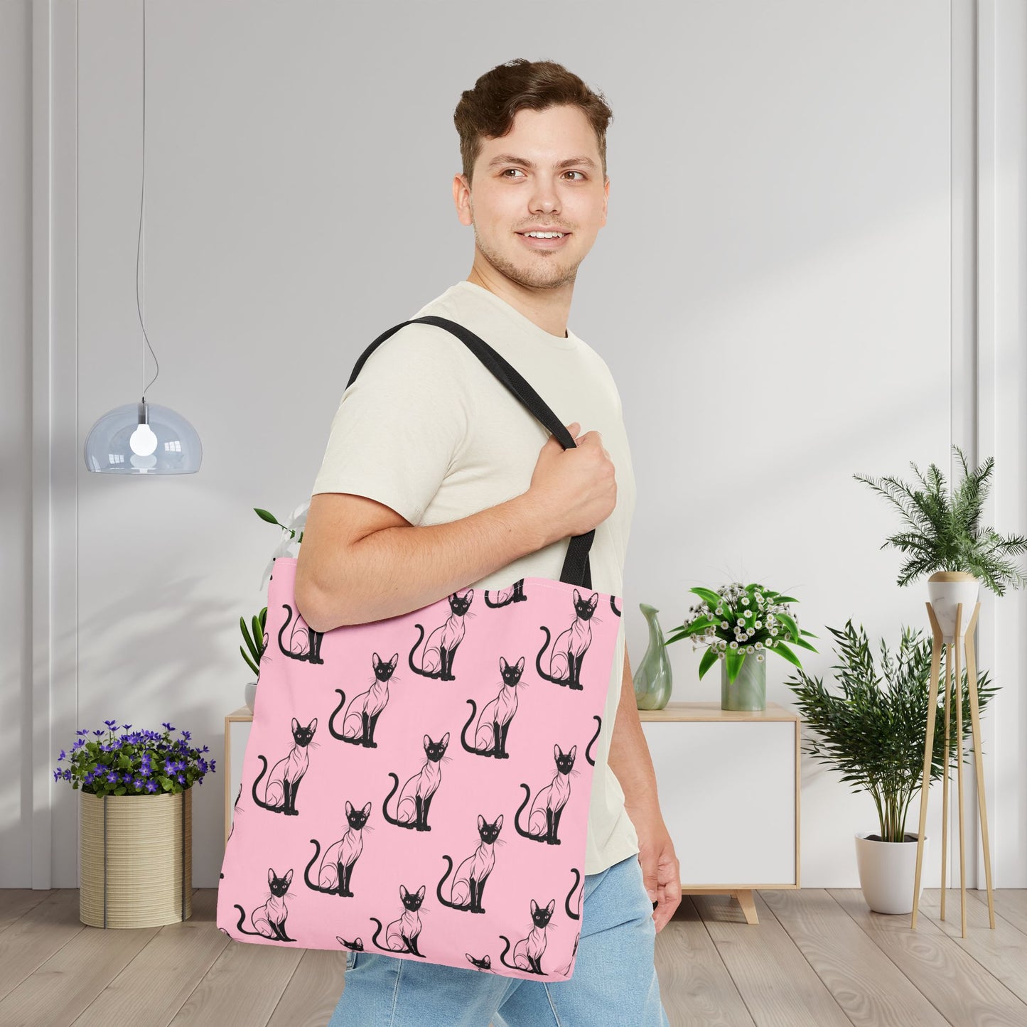 Siamese Charm – Pink Whisper Canvas Tote Bag