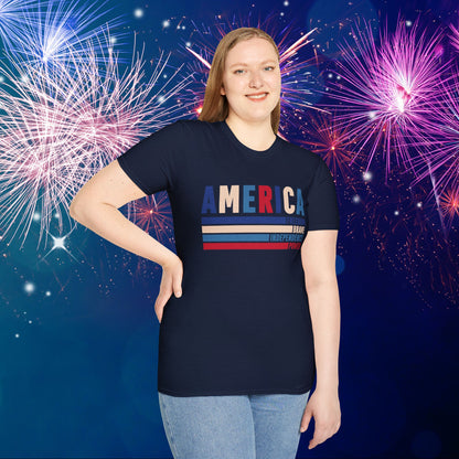 America Freedom Brave Independence Power Adult T-shirt