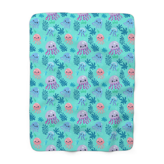 Jellyfish Daydreams Sherpa Fleece Blanket