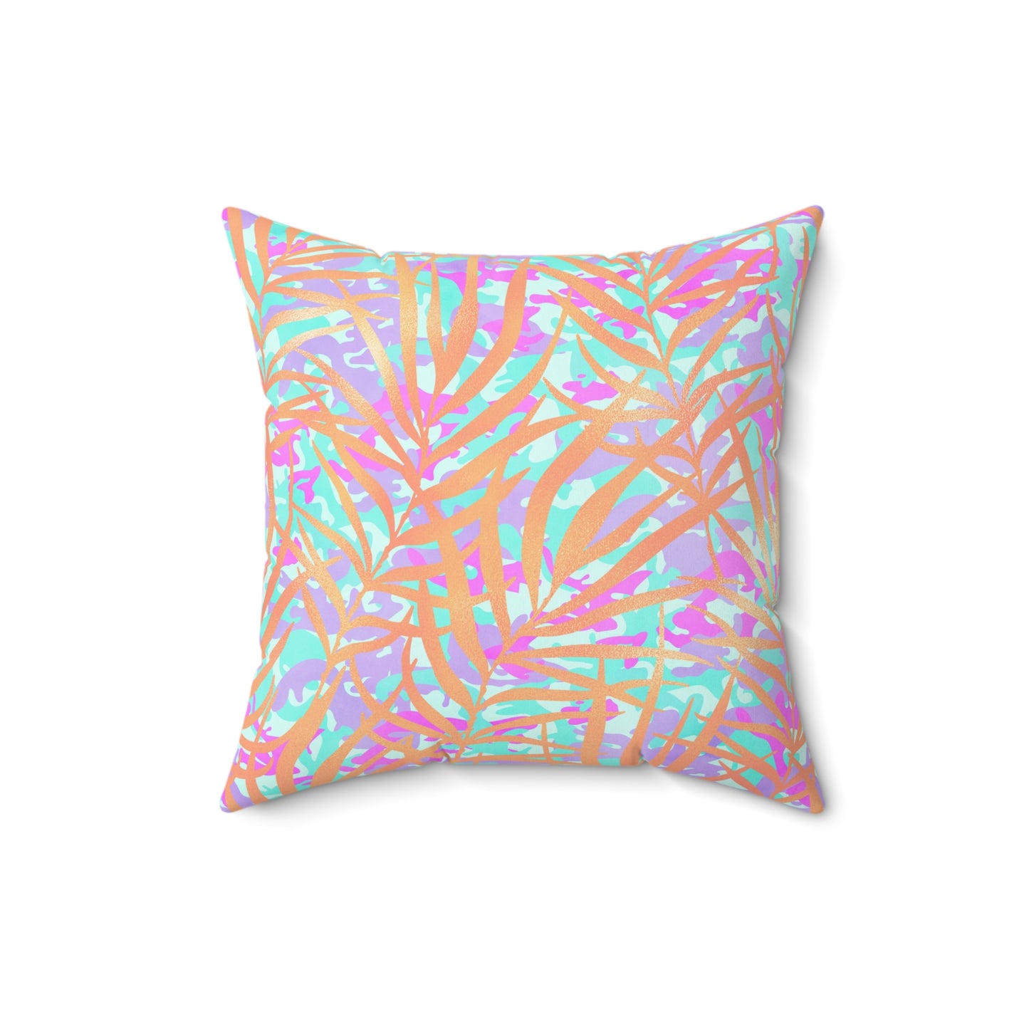 Tropical Sunset Palms Throw Pillow