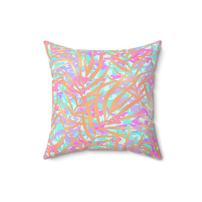 Tropical Sunset Palms Throw Pillow