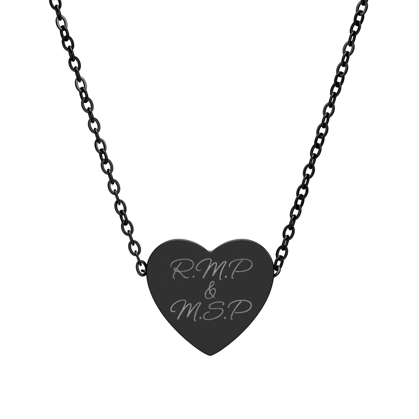 Initials (Simple) Personalized Engraved Heart Necklace