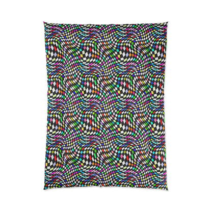 Warped Colorful Checkered Comforter