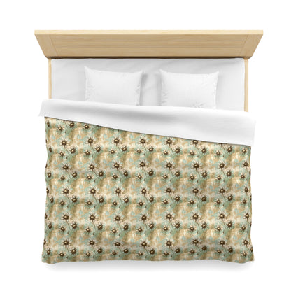 Worn Meadow Daisies Microfiber Duvet Cover