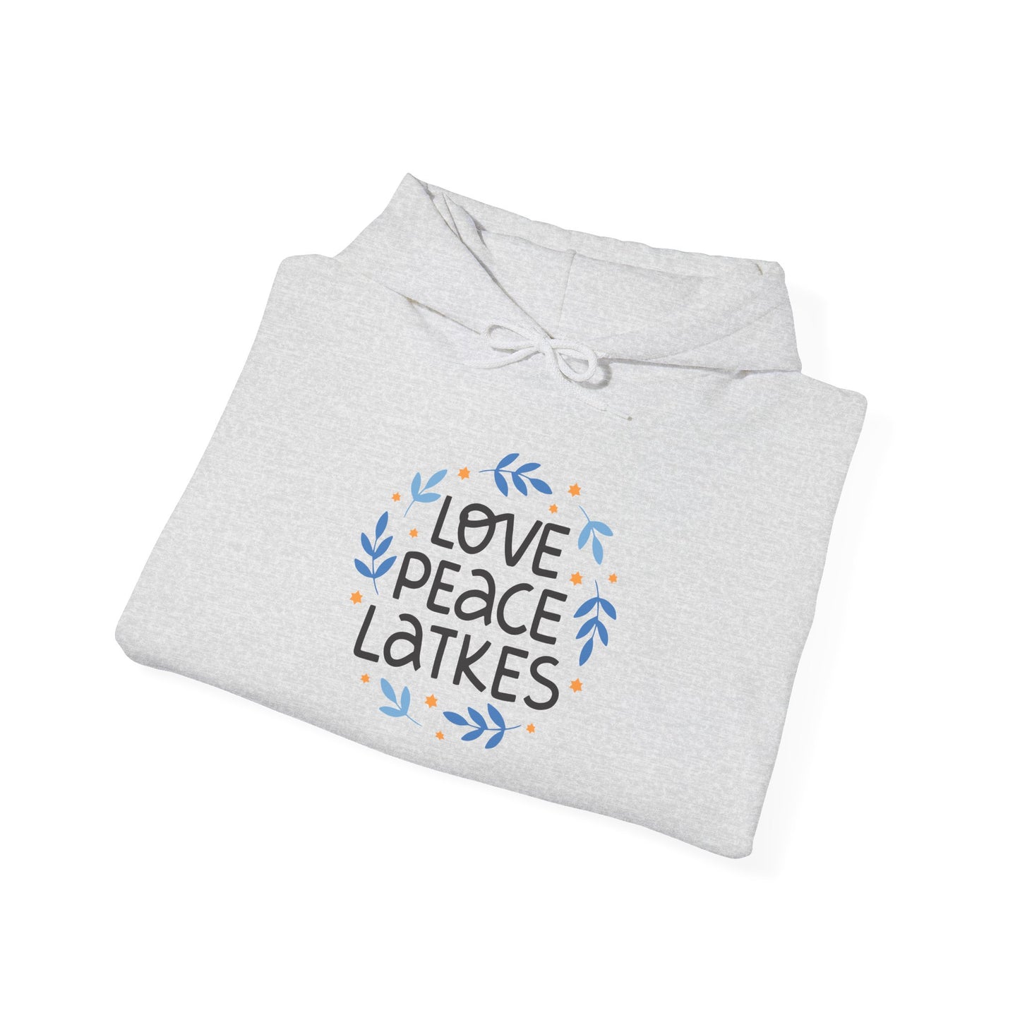 Hanukkah Love Peace Latkes Adult Heavy Blend™ Hooded Sweatshirt
