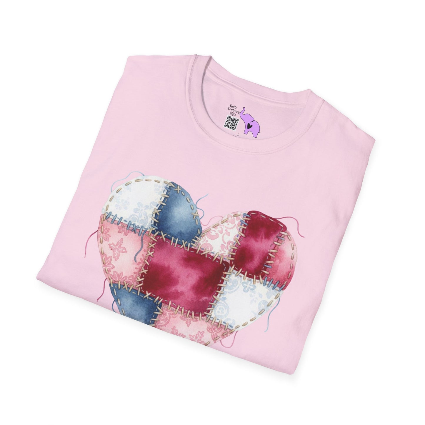 Patchwork Quilt Heart Adult T-shirt