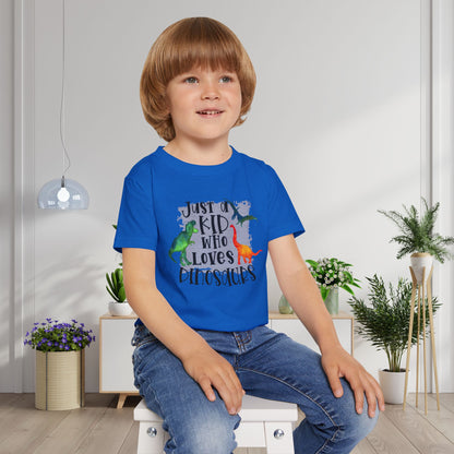 Just A Kid Who Loves Dinosaurs Heavy Cotton™ Toddler T-shirt