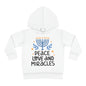 Hanukkah Peace Love & Miracles 1 Toddler Pullover Fleece Hoodie