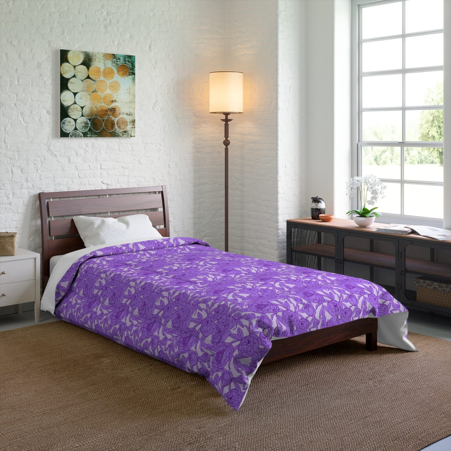 Lavender Peony Symphony Basic Bedding Set