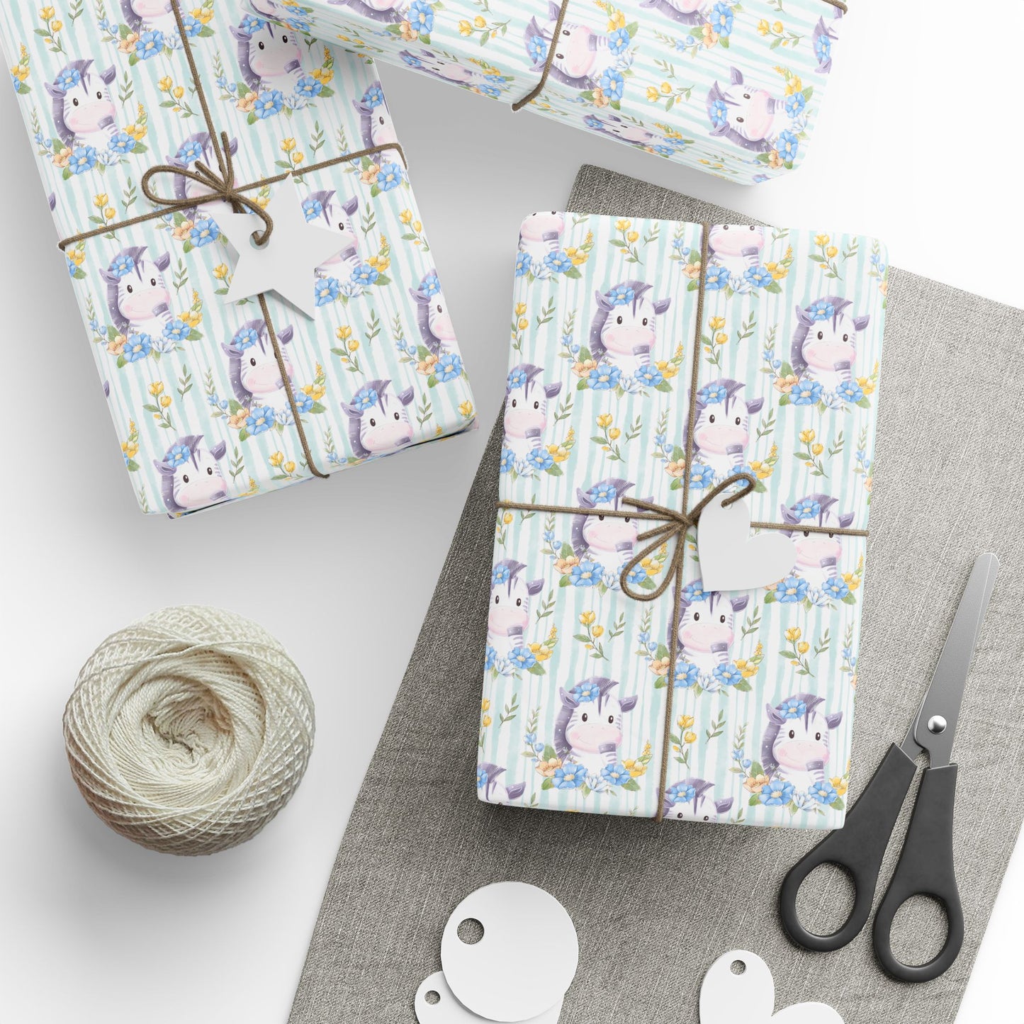 Zebras in Bloom Wrapping Paper