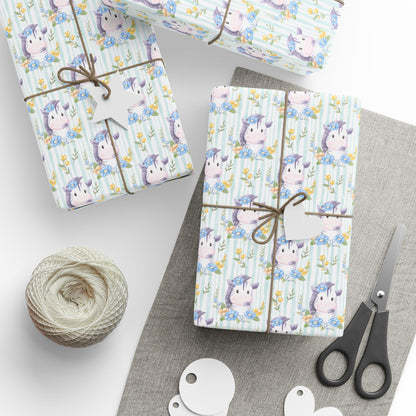 Zebras in Bloom Wrapping Paper