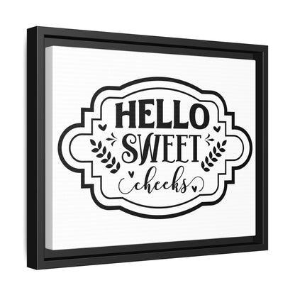 Hello Sweet Cheeks Framed Canvas Bathroom Art