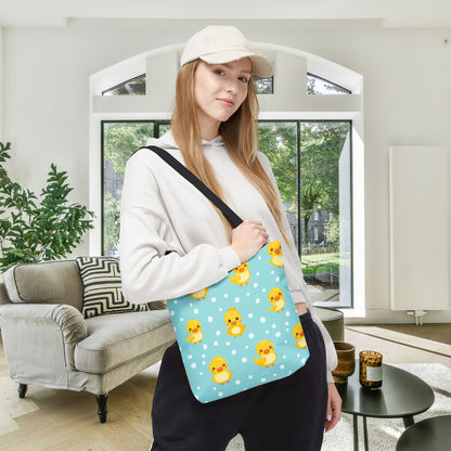Ducky Dot Parade Canvas Tote Bag