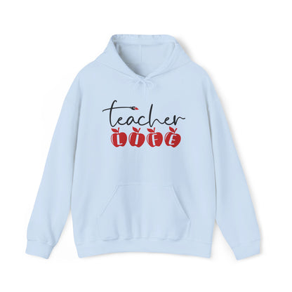 Teacher Life (Apples) Heart Heavy Blend™ Hooded Sweatshirt