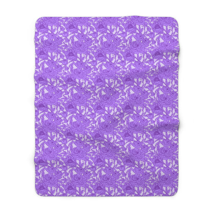 Lavender Peony Symphony Fleece Blanket