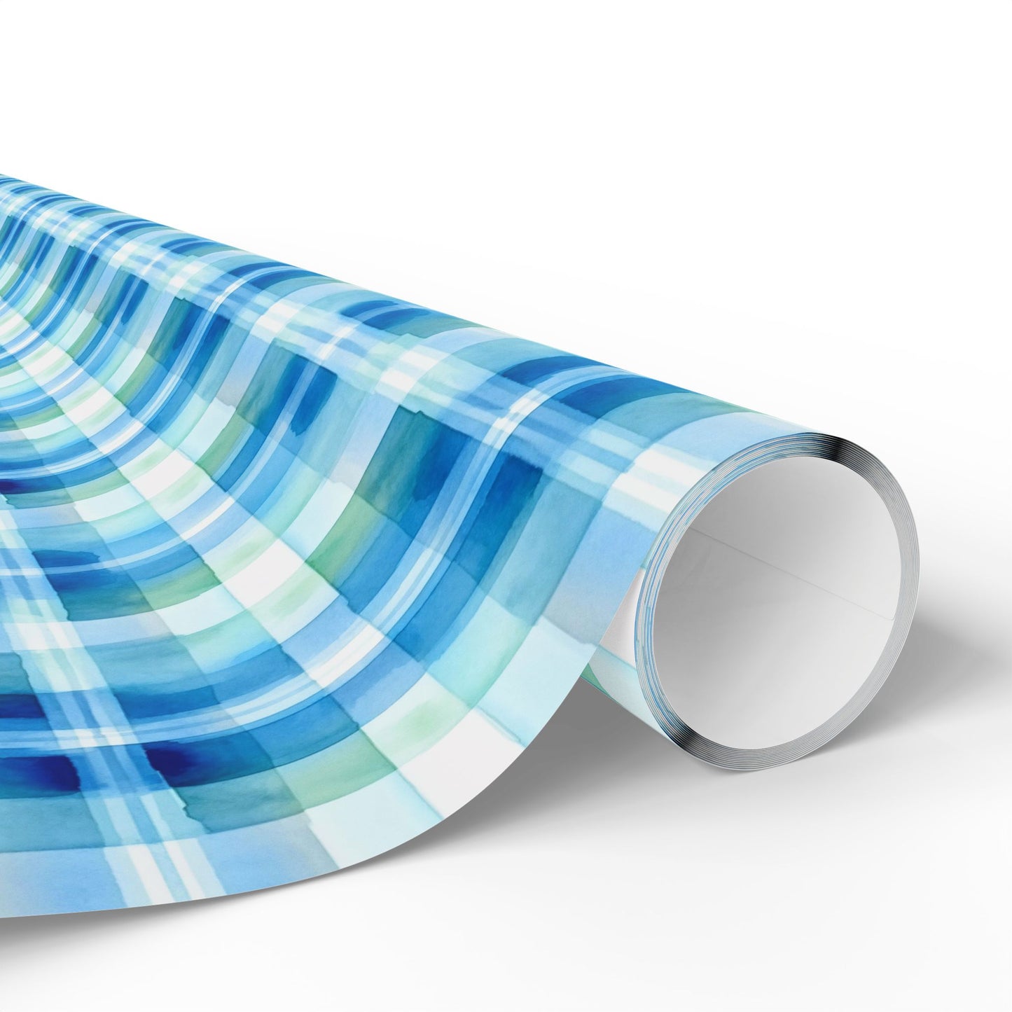 Ocean Sunset Plaid Wrapping Paper